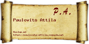 Paulovits Attila névjegykártya