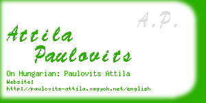 attila paulovits business card